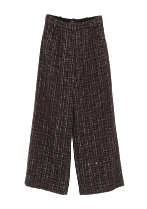 Maje plaid flared trousers - Brown