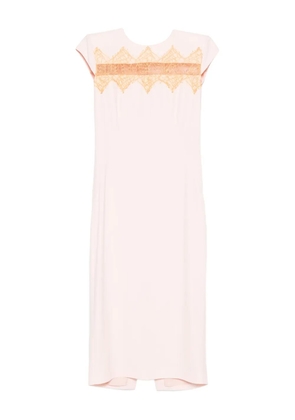 Alexander McQueen lace-insert midi dress - Pink