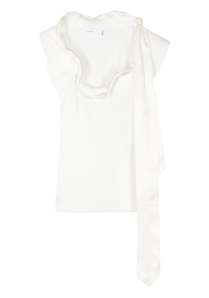 Toga scarf-detail ruffle-trim blouse - White