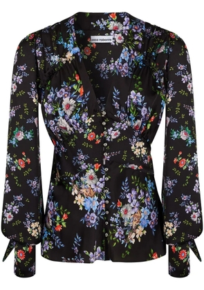 Rabanne floral-print silk shirt - Black