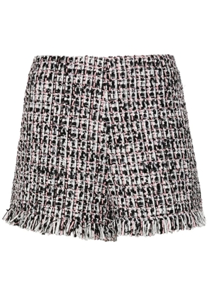 Self-Portrait tweed fringed shorts - Black