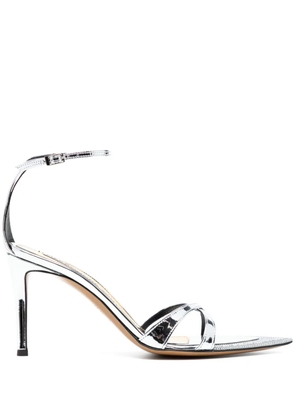 Alexandre Vauthier metallic-effect 85mm leather sandals