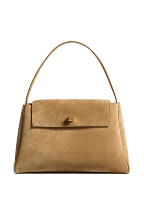 KHAITE Audrey suede tote bag - Neutrals