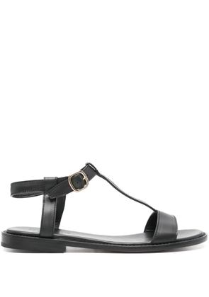Doucal's buckle-fastening leather sandals - Black
