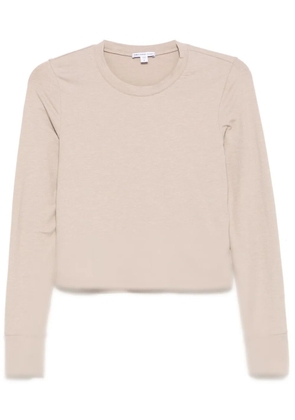 James Perse cropped long-sleeved T-shirt - Neutrals