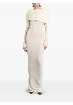 ENTIRE STUDIOS draped cowl-neck maxi dress - White