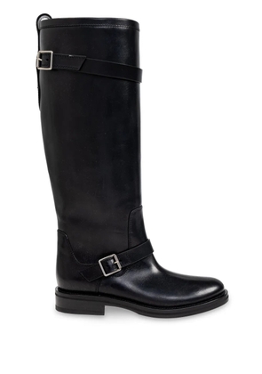 Saint Laurent almond-toe leather boots - Black