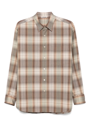 Auralee checked shirt - Brown