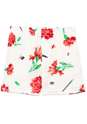 Moschino floral-print shorts - White