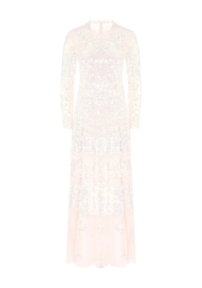 Needle & Thread Aurora sequin-embellished long-sleeved gown - Neutrals