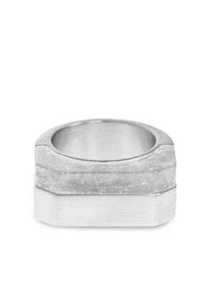 Rick Owens Double Crystal Hollywood ring - Silver