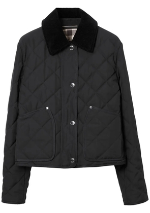 Burberry straight-point collar quilted jacket - Black