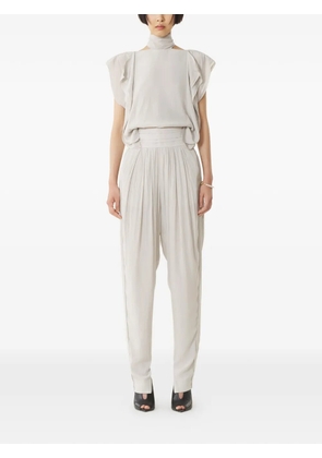 Lanvin ruffled-detail high-neck blouse - Neutrals