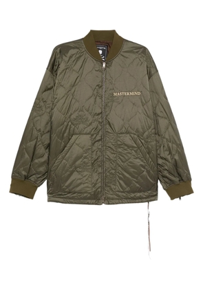 Mastermind Japan logo-embroidered quilted jacket - Green