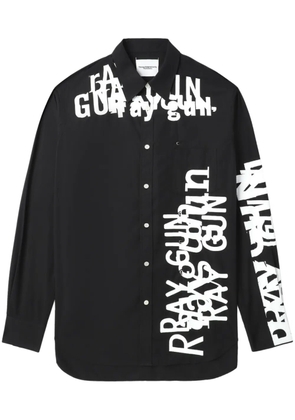 Takahiromiyashita The Soloist graphic letter-print two-tone shirt - Black