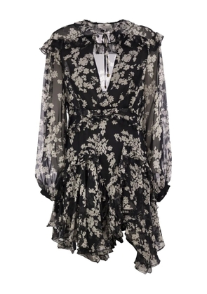 Elisabetta Franchi floral mini dress - Black