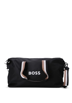 BOSS rubberized-logo duffle bag - Black