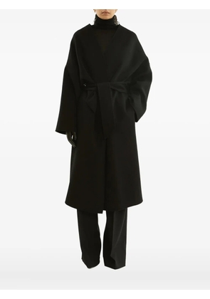 La Collection belted wrap coat - Black