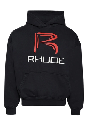 RHUDE logo-print hoodie - Black