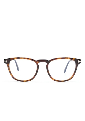 TOM FORD Eyewear tortoiseshell-effect round-frame glasses - Brown