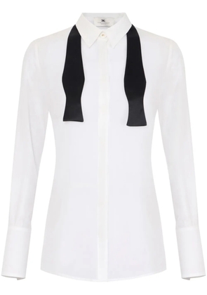 Elisabetta Franchi bow-tie georgette shirt - White