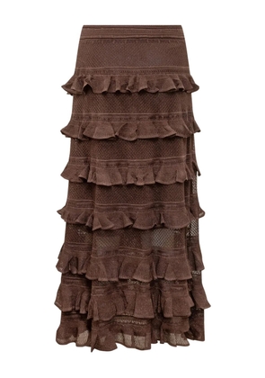 ZIMMERMANN tiered ruffle skirt - Brown