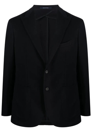 Tagliatore single-breasted virgin wool-blend blazer - Blue