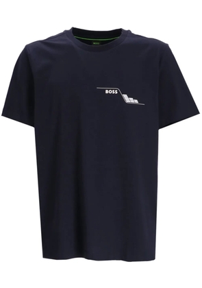 BOSS logo-print cotton T-shirt - Blue