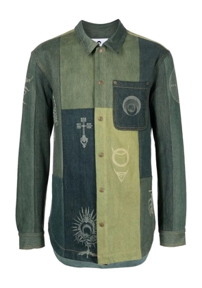 Marine Serre patchwork shirt - Green