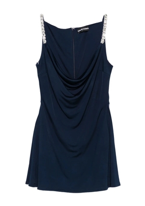David Koma embellished-strap draped dress - Blue