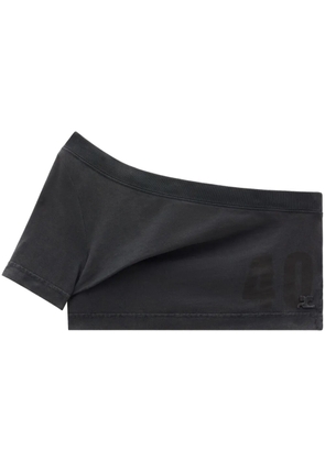 Courrèges Tuba one-shoulder crop top - Grey
