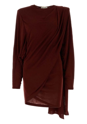 Saint Laurent draped-detail minidress - Red