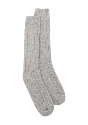 John Smedley ribbed cashmere socks - Grey
