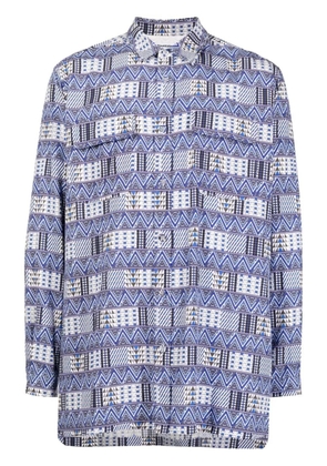 White Mountaineering patterned shirt - Blue