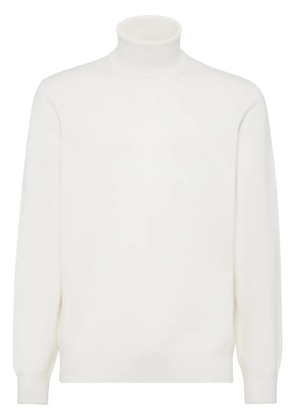 Brunello Cucinelli roll neck cashmere jumper - White