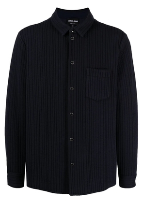 Giorgio Armani quilted press-stud shirt - Blue