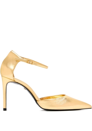 Schutz 90mm metallic-leather ankle-strap pumps - Gold