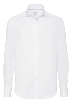 Brunello Cucinelli long-sleeve cotton shirt - White