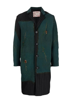 By Walid patchwork button-up coat - Green