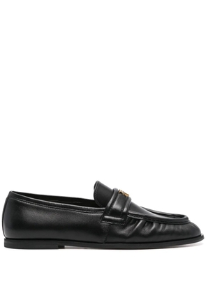 PINKO logo-plaque loafers - Black