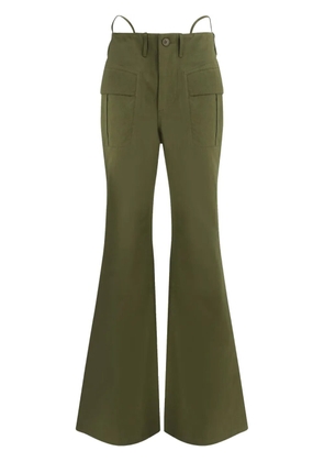 R13 flared trousers - Green