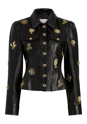 Cinq A Sept Leila Sarita embellished-leather jacket - Black