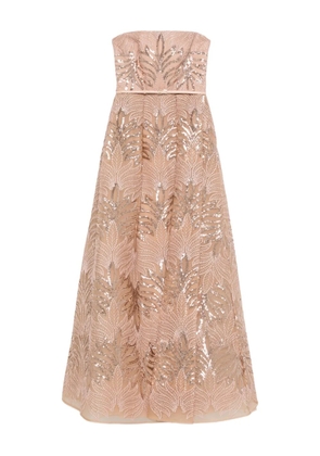 Elie Saab sequin-embellished strapless dress - Pink