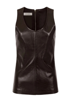 ENTIRE STUDIOS leather tank top - Brown