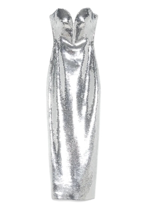 Mônot sequinned bustier midi dress - Silver