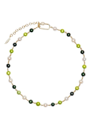 VEERT pearl-embellished necklace - Green