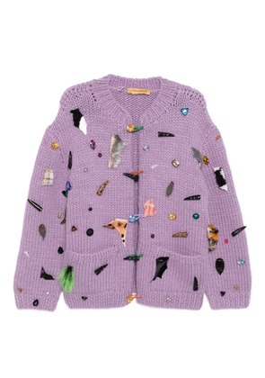 PENULTIMATE plastic embellishments cardigan - Purple
