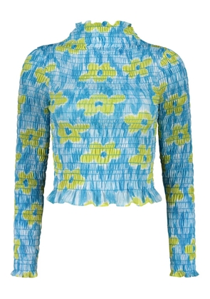 Amy Crookes printed long-sleeve top - Blue