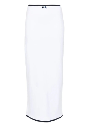 Rowen Rose contrast-trim maxi skirt - White