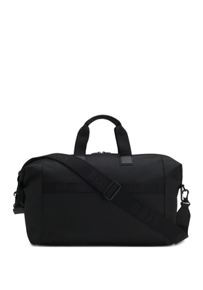 BOSS logo-plaque top-handle holdall - Black